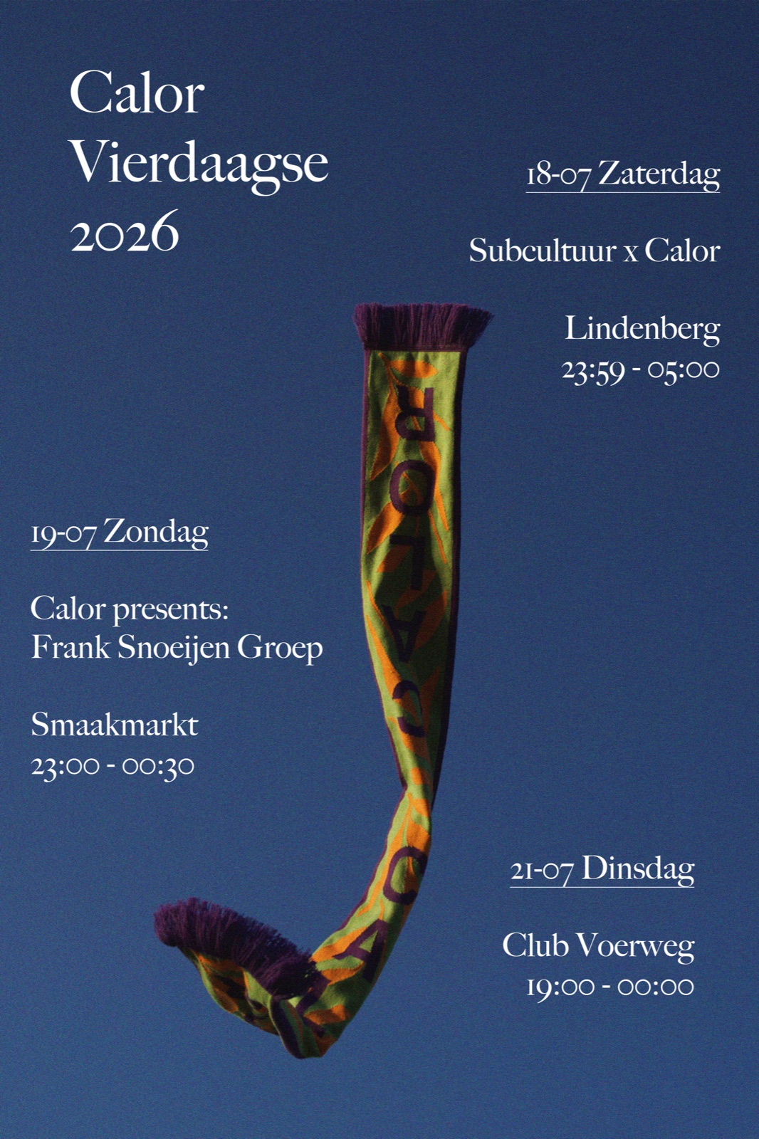 CALOR Vierdaagse 2026 - Nijmegen poster, 18 t/m 21 juli